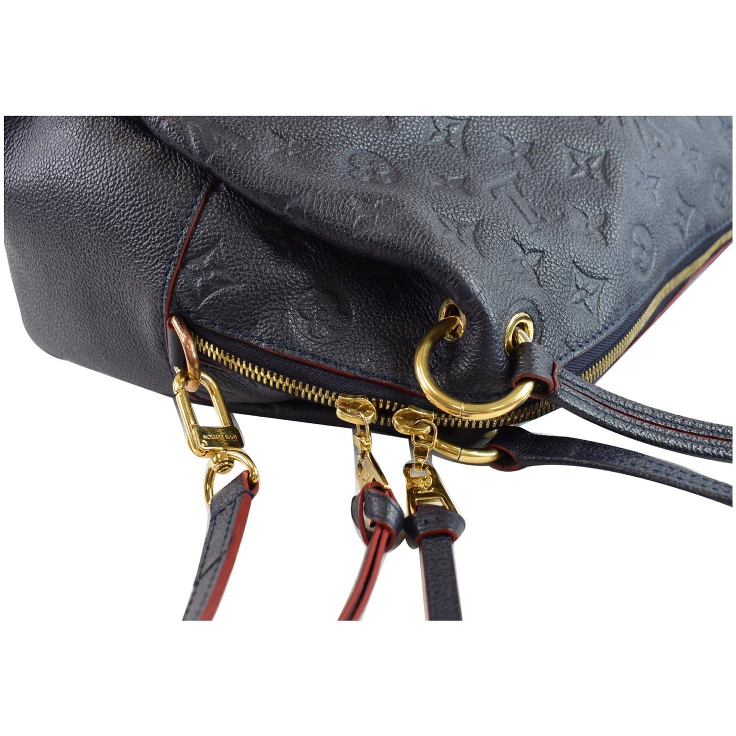 LOUIS VUITTON Ponthieu PM Empreinte Leather Shoulder Bag Blue