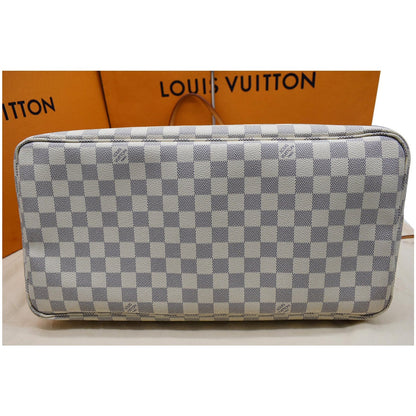 LOUIS VUITTON  Neverfull GM Damier Azur Tote Shoulder Bag White