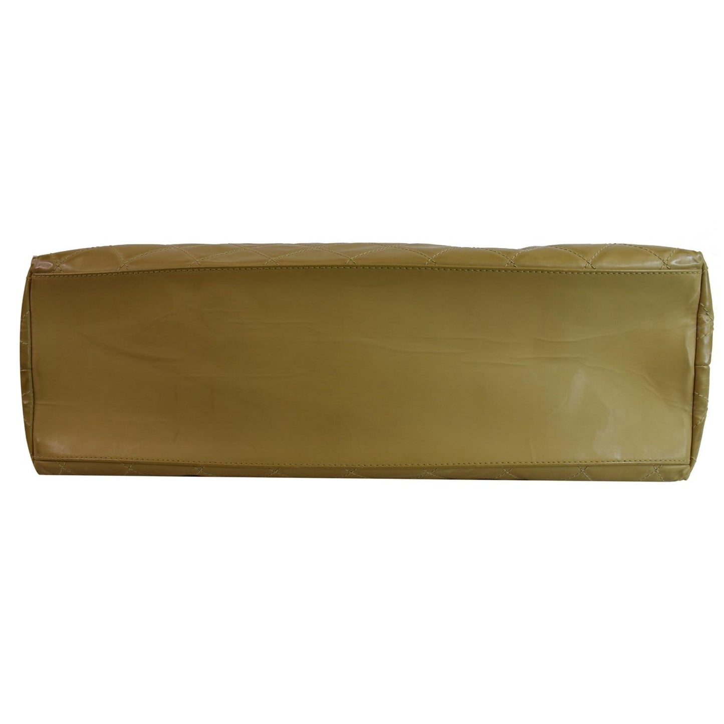CHANEL Vintage Patent Leather Shoulder Bag Tan 3921871