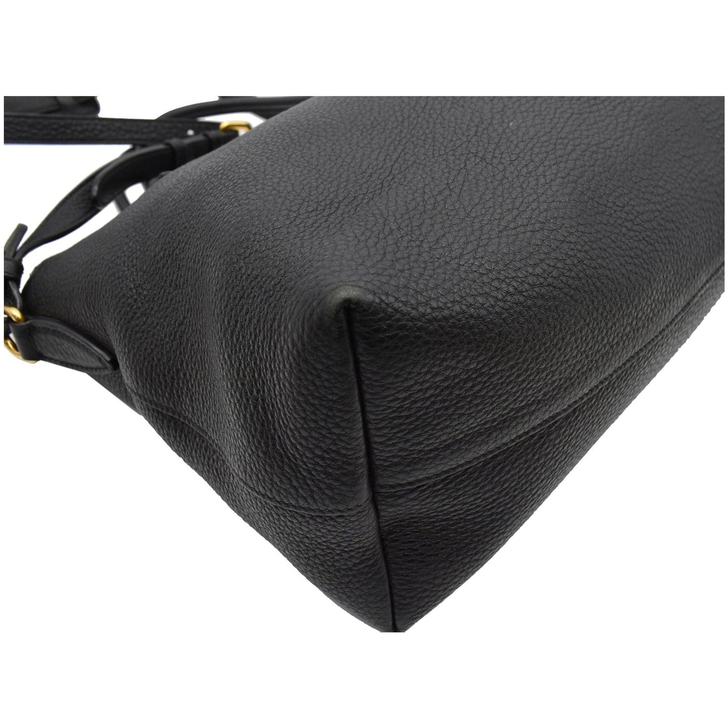 PRADA Vitello 1BA063 Phenix Leather Shoulder Bag Black