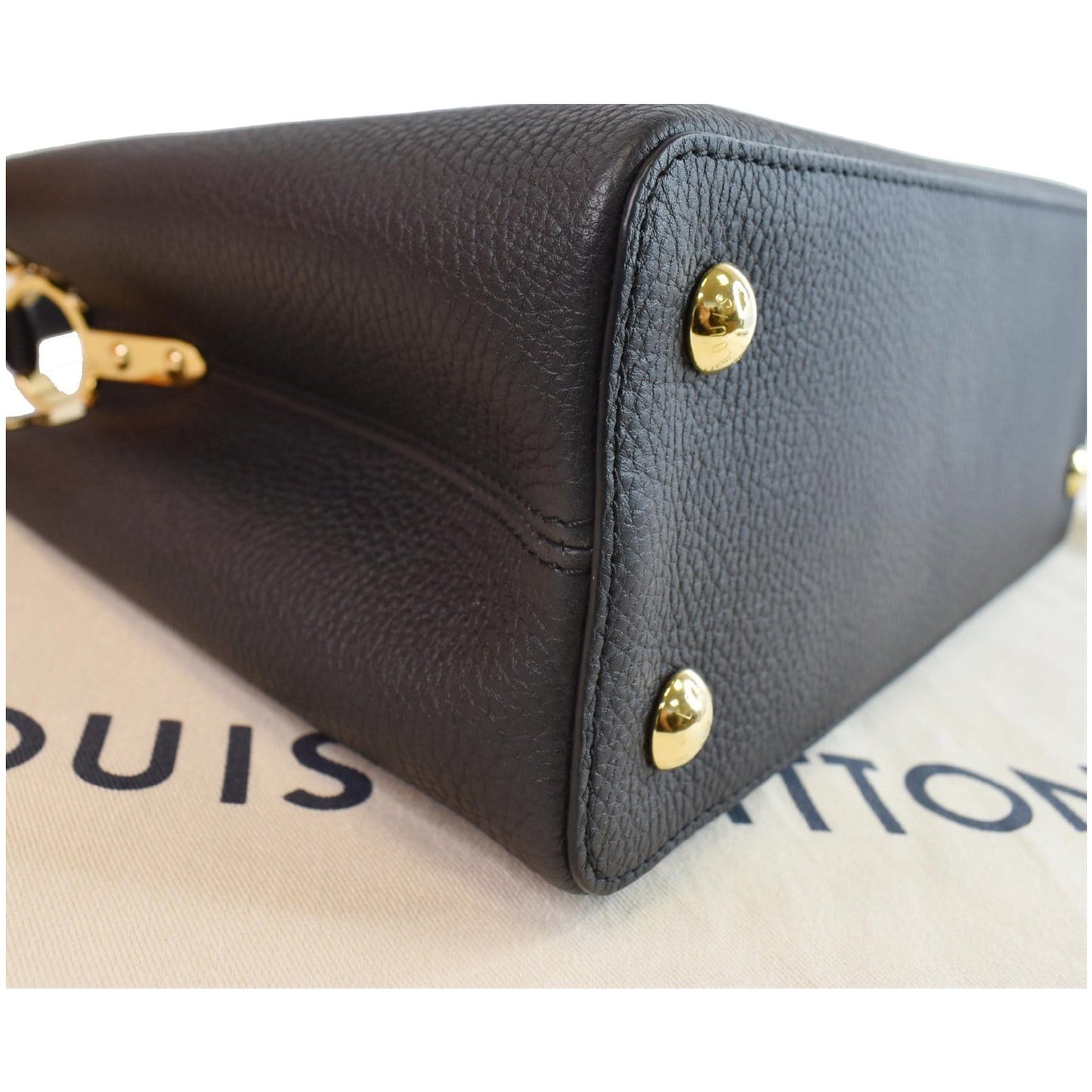 LOUIS VUITTON Capucines MM Crown Flowers Taurillon Shoulder Bag Black