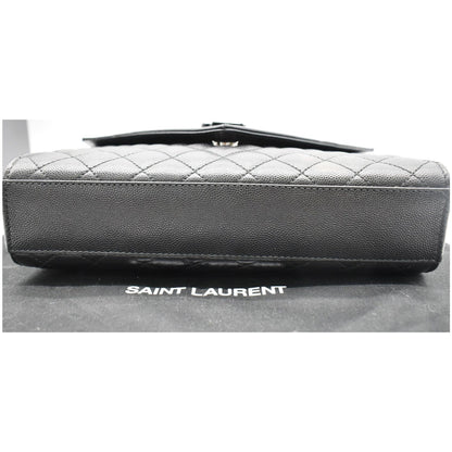 YVES SAINT LAURENT Envelope Mix Matelassé Chain Medium Leather Shoulder Bag Black