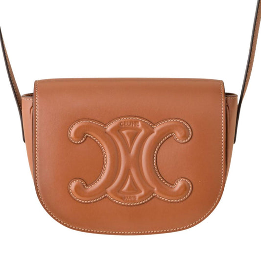 Céline Folco Cuir Triomphe Calfskin Tan Shoulder Bag