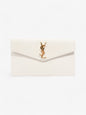 Saint Laurent Uptown Clutch Blanc Vintage Grained Leather