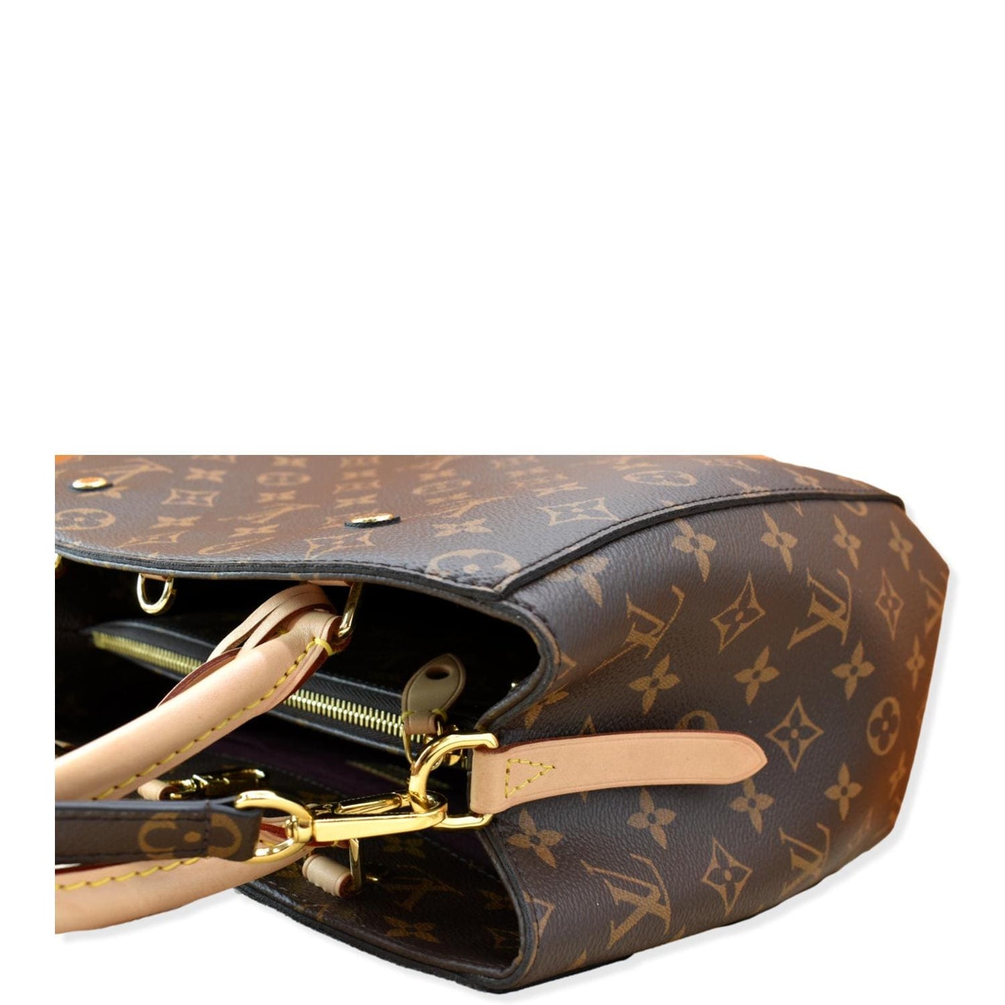 LOUIS VUITTON Montaigne MM Monogram Canvas Shoulder Bag Brown