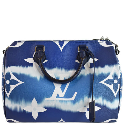 LOUIS VUITTON Escale Speedy 30 Bandouliere Monogram Canvas Shoulder Bag Blue