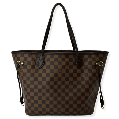 LOUIS VUITTON Neverfull MM Damier Ebene Shoulder Tote Bag Brown