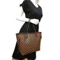 LOUIS VUITTON Neverfull MM Damier Ebene Shoulder Tote Bag Brown