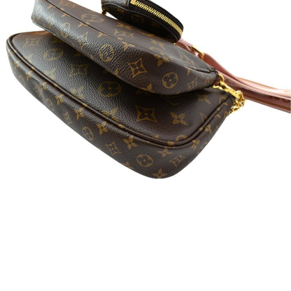 LOUIS VUITTON Multi Pochette Accessoires Monogram Canvas Shoulder Bag Pink