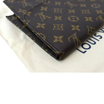 LOUIS VUITTON Rabat Pochette Monogram Canvas Clutch Bag Brown