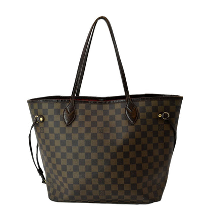 LOUIS VUITTON Neverfull MM Damier Ebene Shoulder Tote Bag Brown