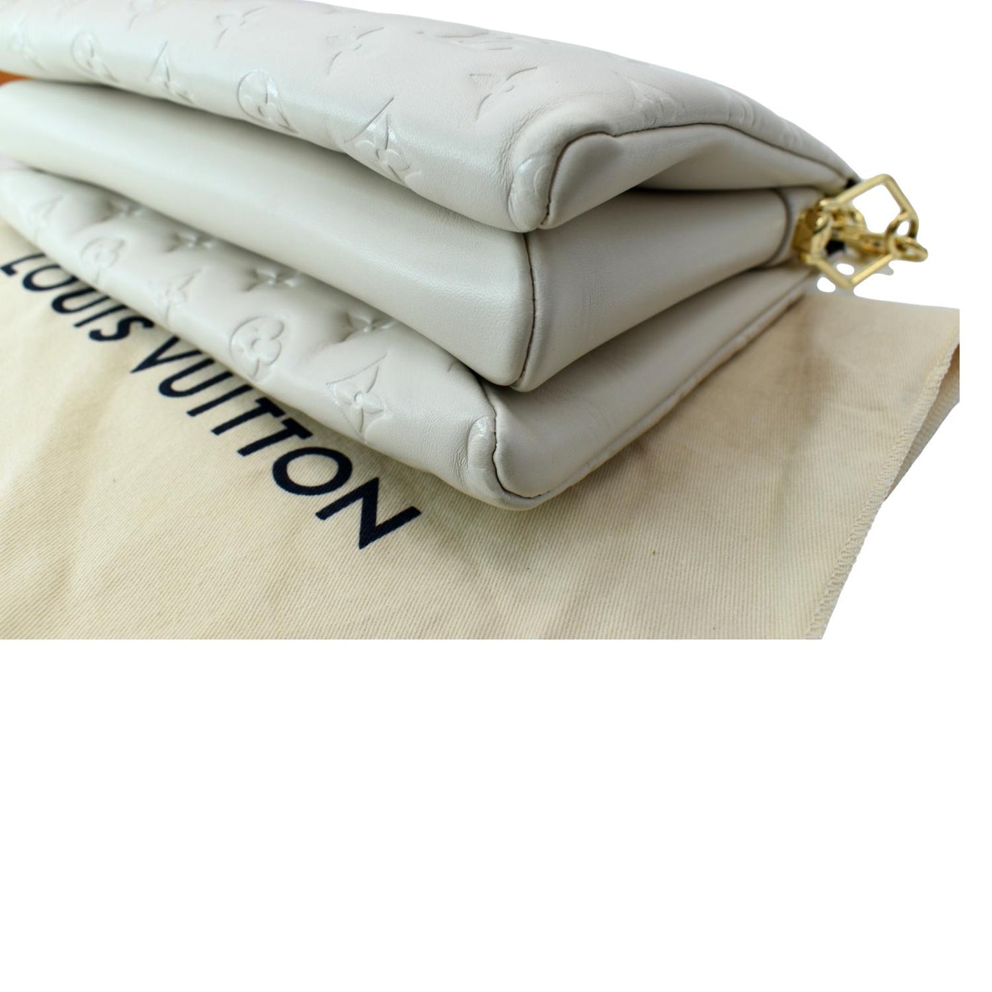 LOUIS VUITTON Coussin PM Monogram Embossed Shoulder Bag Cream