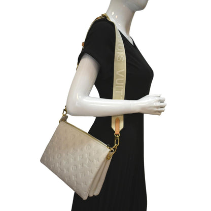 LOUIS VUITTON Coussin PM Monogram Embossed Shoulder Bag Cream