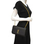 YVES SAINT LAURENT Kate Leather Gold Chain Clutch Crossbody Bag Black