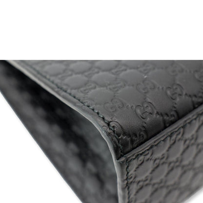GUCCI Emily Medium GG Guccissima Leather Chain Shoulder Bag 449635 Black
