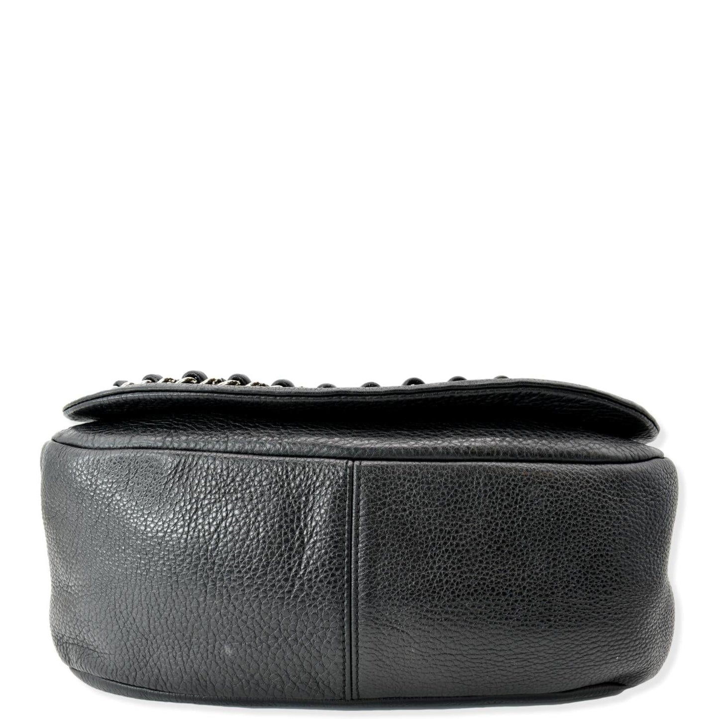 CHANEL CC Chain Around Flap Pebbled Calfskin Shoulder Bag Black