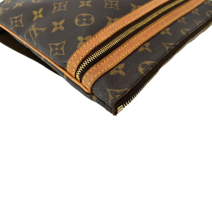 LOUIS VUITTON Bosphore Pochette Monogram Canvas Shoulder Bag Brown
