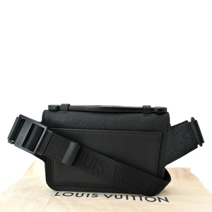 LOUIS VUITTON S-Lock Sling Monogram Leather Shoulder Bag Black