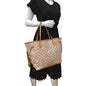 LOUIS VUITTON Neverfull MM Tahitienne Damier Azur Shoulder Bag Pink