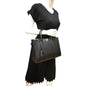 LOUIS VUITTON Very Tote MM Monogram Cuir Plume Shoulder Bag Noir Black