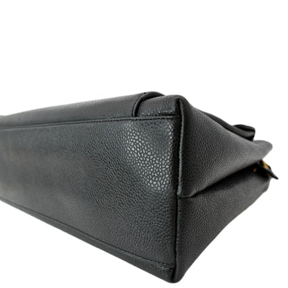 CHANEL Vintage Front Pocket Caviar Leather Shoulder Bag Black