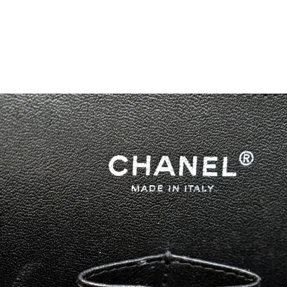 CHANEL Classic Double Flap Caviar Leather Shoulder Bag Black