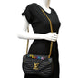 LOUIS VUITTON New Wave Chain MM Calfskin Leather Shoulder Bag Black