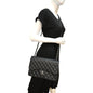 CHANEL Classic Double Flap Caviar Leather Shoulder Bag Black