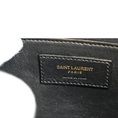 YVES SAINT LAURENT Kate Floral Print Canvas Shoulder Bag Blue