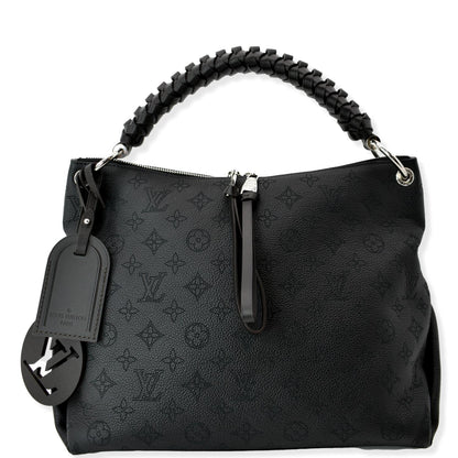 LOUIS VUITTON Beaubourg Mahina Leather Hobo Shoulder Bag Black