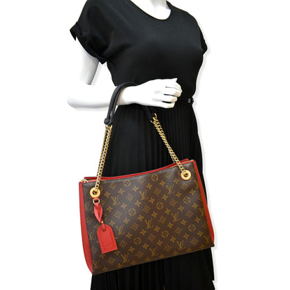 LOUIS VUITTON Surene MM Monogram Canvas Shoulder Bag Cerise