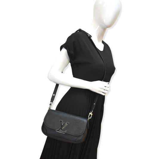 LOUIS VUITTON Buci Epi Grained Leather Shoulder Bag Black