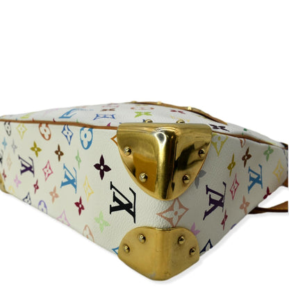 LOUIS VUITTON Boulogne Multicolor Monogram Canvas Shoulder Bag White