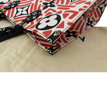 LOUIS VUITTON Onthego GM Crafty Monogram Giant Canvas Shoulder Bag Red
