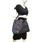 LOUIS VUITTON Artsy MM Empreinte Leather Shoulder Bag Navy Blue