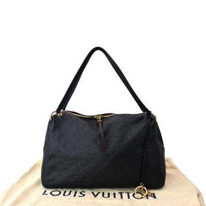 LOUIS VUITTON Ponthieu MM Monogram Empreinte Leather Shoulder Bag Navy Blue