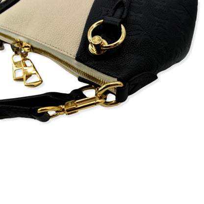 LOUIS VUITTON V BB Monogram Empreinte Tote Shoulder Bag Beige/Black