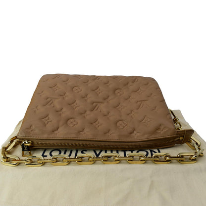 LOUIS VUITTON Coussin PM Monogram Embossed Shoulder Bag Camel
