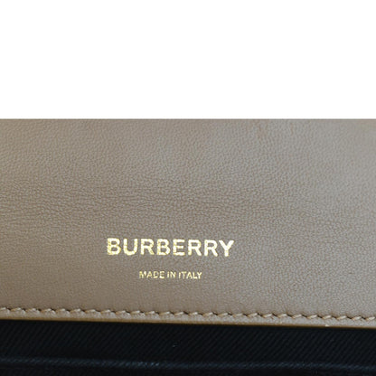 BURBERRY Horseferry Print Lola Small Quilted Leather Shoulder Bag Camel