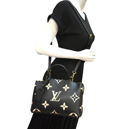 LOUIS VUITTON Petit Palais Embossed Leather Shoulder Bag Bicolor