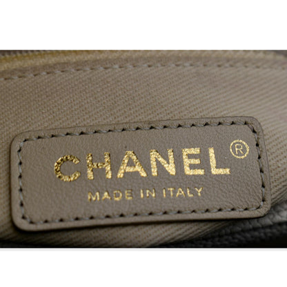 CHANEL Coco Cuba Caviar Leather Top Handle Shoulder Bag Ivory