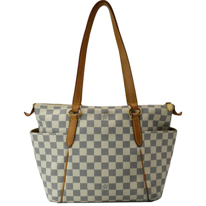 LOUIS VUITTON Totally PM Damier Azur Shoulder Bag White
