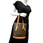 LOUIS VUITTON Petit Bucket Monogram Canvas Shoulder Bag Brown