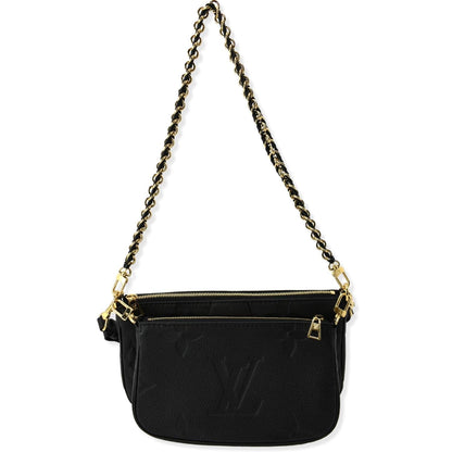 LOUIS VUITTON Multi Pochette Accessoires Monogram Empreinte Shoulder Bag Black