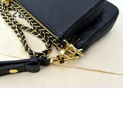 LOUIS VUITTON Multi Pochette Accessoires Monogram Empreinte Shoulder Bag Black