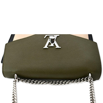 LOUIS VUITTON Mylockme Chain Calf Leather Chain Shoulder Bag Green