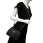 CHANEL Rare Wave GHW CC Flap Vintage Lambskin Shoulder Bag Black