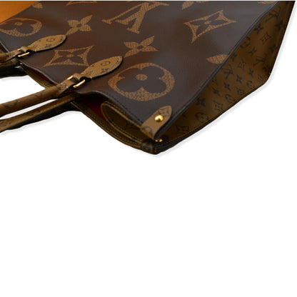 LOUIS VUITTON Onthego GM Giant Monogram Canvas Tote Shoulder Bag Brown