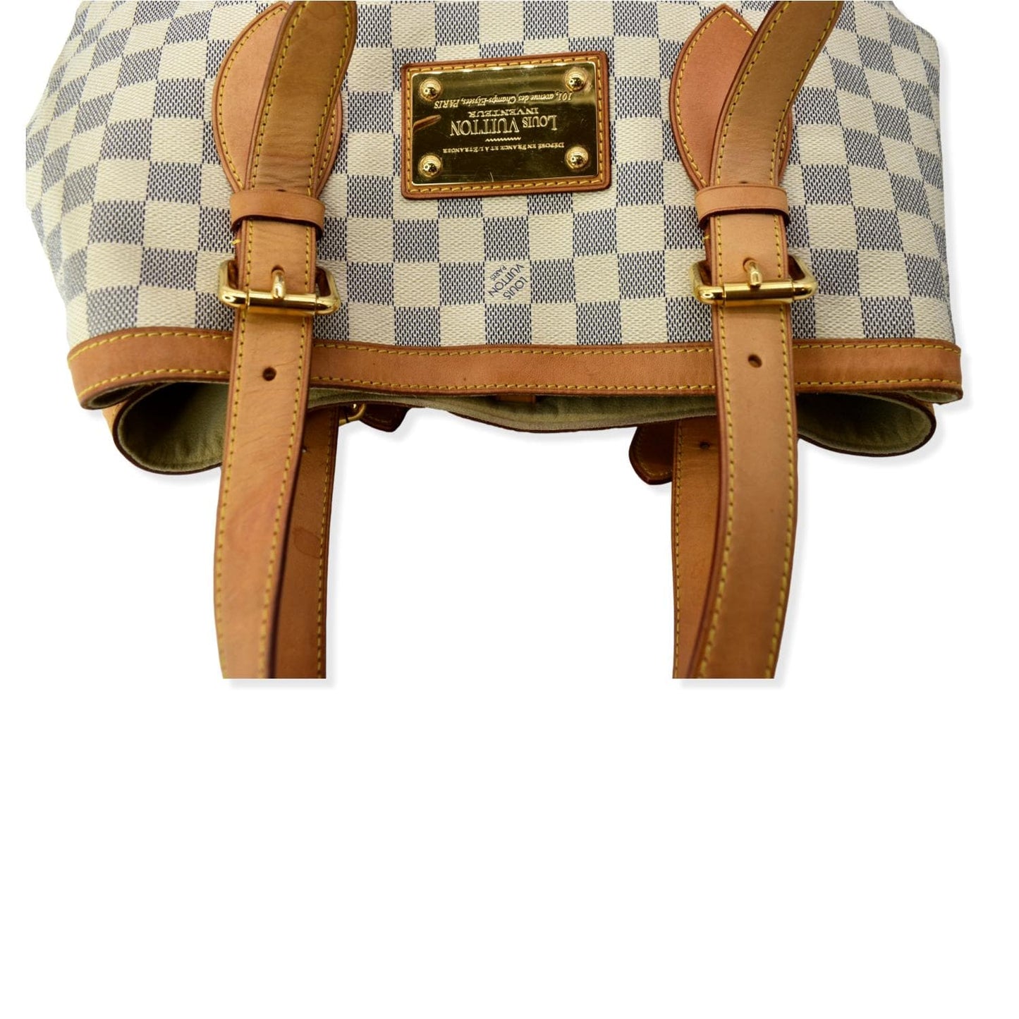 LOUIS VUITTON Hampstead MM Damier Azur Shoulder Bag White