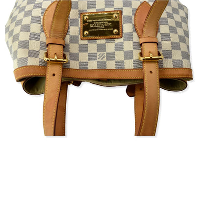LOUIS VUITTON Hampstead MM Damier Azur Shoulder Bag White